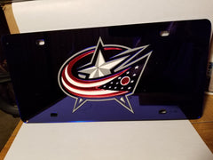 NHL Columbus Blue Jackets Laser License Plate Tag - Blue