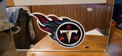 NFL Tennessee Titans "Fireball" Laser License Plate Tag - Silver