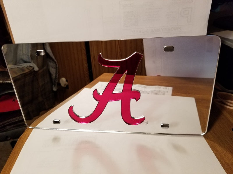 NCAA Alabama Crimson Tide Laser License Plate Tag - Silver