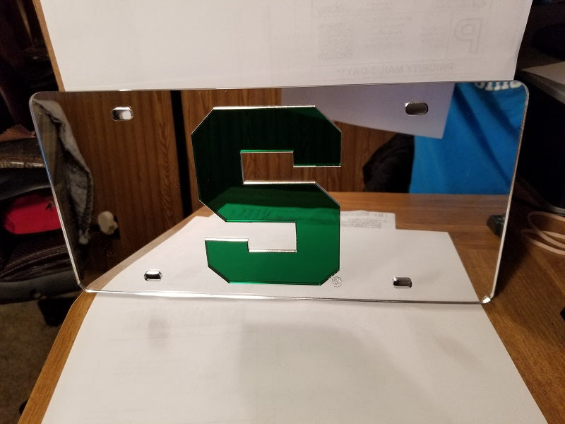 NCAA Michigan State Spartans Laser License Plate Tag - Silver