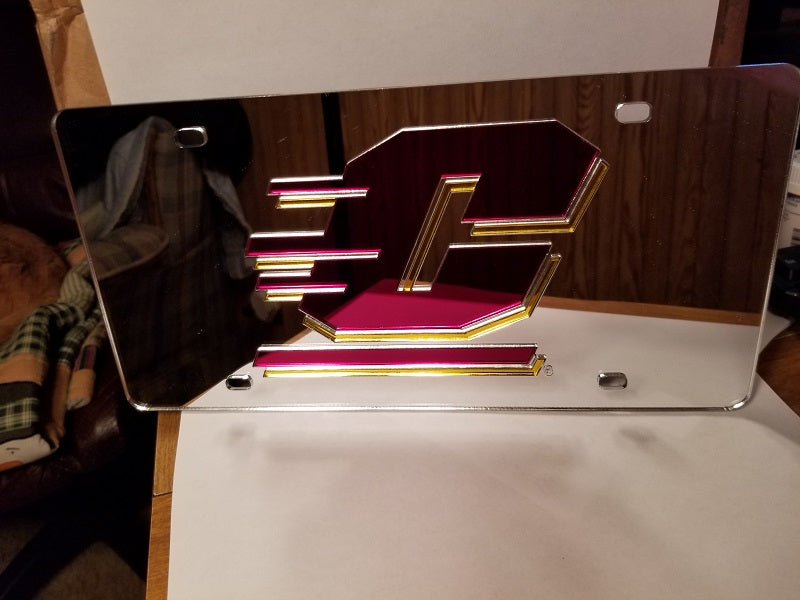 NCAA Central Michigan Chippewas Laser License Plate Tag - Silver