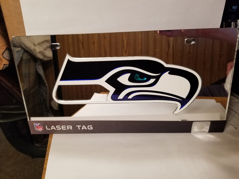 NFL Seattle Seahawks Laser License Plate Tag - Silver