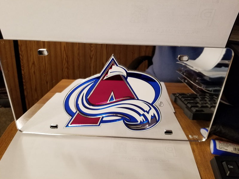 NHL Colorado Avalanche Laser License Plate Tag - Silver