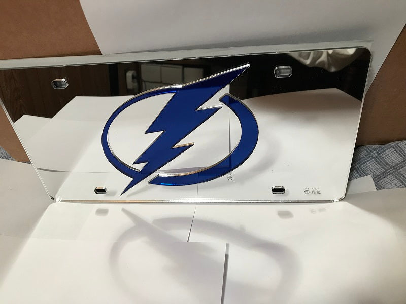 NHL Tampa Bay Lightning Laser License Plate Tag - Silver