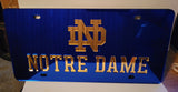 NCAA Notre Dame Fighting Irish Laser License Plate Tag - Blue