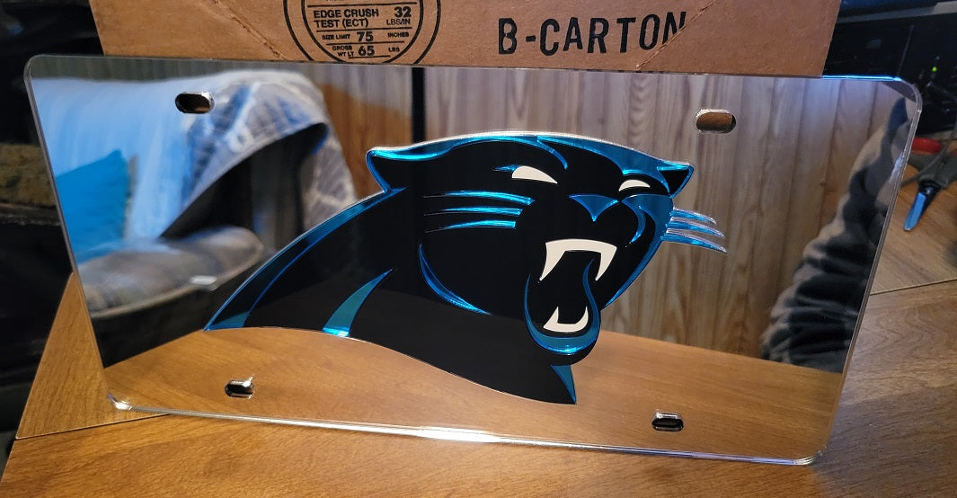 NFL Carolina Panthers Laser License Plate Tag - Silver