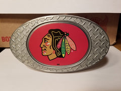 NHL Chicago Blackhawks Metal Diamond Plate Trailer Hitch Cover
