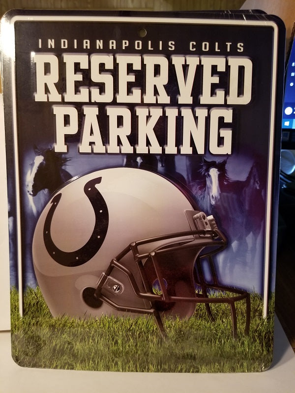 NFL Indianapolis Colts Metal "Reserved Parking" Sign