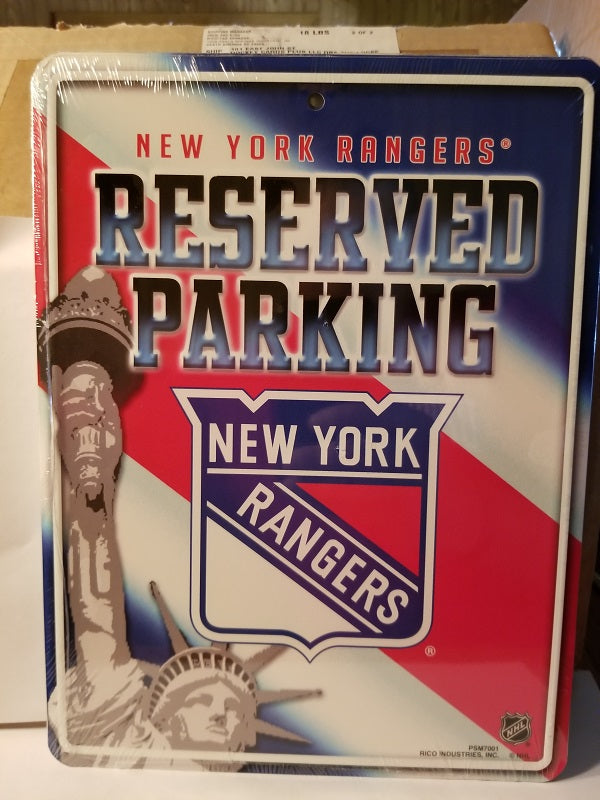 NHL New York Rangers Metal "Reserved Parking" Sign